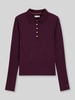Tommy Hilfiger Langarmshirt mit Rippstruktur Modell 'D-POLO-1/1' Dunkelrot