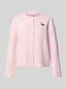 ONLY Regular Fit Strickjacke mit Rundhalsausschnitt Modell 'EVIA' Rosa