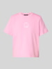 VERO MODA boxy fit T-shirt van zuiver katoen model 'SARA' Felroze