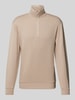 SELECTED HOMME Sweatshirt mit Troyer-Kragen Modell 'MANUEL' Sand