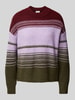 s.Oliver RED LABEL Sweter o kroju relaxed fit ze wzorem w paski  Jasnofioletowy