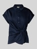 Milano Italy Relaxed Fit Bluse mit Knotendetail Marine
