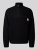 Carhartt Work In Progress Strickpullover mit Stehkragen und Reißverschluss Black