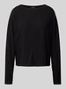 OPUS Longsleeve mit geripptem Rundhalsausschnitt Modell 'Simpla' Black