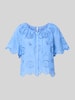 MANGO Regular Fit Bluse mit Lochstickerei Modell 'BROTES' Royal