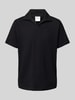SELECTED HOMME Regular fit poloshirt van katoenmix Zwart