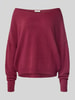 American Vintage Gebreide pullover met boothals, model 'DAMSVILLE' Bordeaux gemêleerd