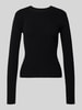 Pieces Slim Fit Strickpullover aus Viskose-Mix Modell 'MIRA' Black