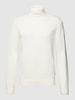Christian Berg Men Strickpullover mit Rollkragen Offwhite meliert