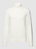 Christian Berg Men Strickpullover mit Rollkragen Offwhite Melange