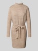 Vero Moda Mini Strickkleid aus weichem Material-Mix Modell 'BELLA' Beige