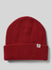 MSCH Copenhagen Beanie aus Wolle mit Label-Patch Bordeaux