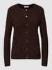 Christian Berg Woman Cardigan aus Kaschmir mit Eingrifftaschen Schokobraun meliert