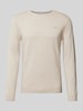 s.Oliver RED LABEL Strickpullover mit gerippten Abschlüssen Beige