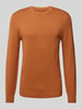 MCNEAL Gebreide pullover met ronde hals Cognac gemêleerd