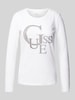 Guess Shirt met lange mouwen en strass-steentjes Wit