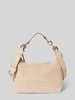 Marc O'Polo Crossbody Bag aus weichem Velours-Rindleder mit golden glänzenden Details Sand