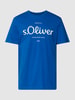 s.Oliver RED LABEL T-Shirt mit Label-Print Modell 'Logo' Royalblau
