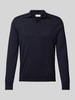 GRAN SASSO Gebreide pullover met platte kraag Marineblauw