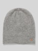 Fraas Kasjmier muts met labelapplicatie Middengrijs
