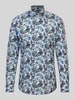 OLYMP Level Five Slim Fit Businesshemd aus Baumwoll-Mix Modell 'NEW YORK' Bleu