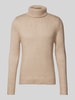 Superdry Strickpullover mit Rollkragen und Viskose-Anteil Beige