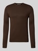 Only & Sons Regular fit gebreide pullover van viscosemix, model 'WYLER' Donkerbruin