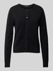 S.Marlon Kaschmircardigan mit Rundhalsausschnitt BLACK