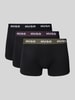 HUGO Boxershort met band met label in een set van 3 stuks Zwart