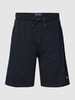 Christian Berg Men Sweatshorts van katoen met labeldetail Marineblauw