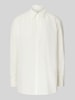 BOSS Orange Relaxed Fit Bluse mit Kentkragen Modell 'Belegant' Offwhite