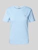 Tommy Hilfiger T-Shirt mit Logo-Stitching Modell 'NEW SLIM CODY' Hellblau