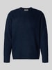 SELECTED HOMME Relaxed fit gebreide pullover met wol, model 'RAI BRUSHED' Marineblauw