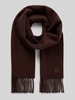 bugatti Wollen sjaal met franjes Donkerbruin