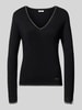 Liu Jo White Slim Fit Longsleeve aus reine Viskose Modell 'Maglia Chiusa' Black