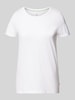 QS T-Shirt mit Label-Detail Modell 'Basic' Weiss