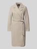 VERO MODA Webpelzmantel mit Bindegürtel Beige