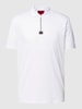 HUGO Poloshirt met korte ritssluiting Wit