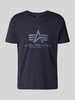 Alpha Industries T-Shirt mit Label-Print Dunkelblau