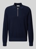 Lacoste Regular Fit Strickpullover in Waffel-Optik Marine
