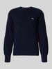 Lacoste Regular fit gebreide pullover van pure wol Marineblauw