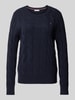 Tommy Hilfiger Gebreide pullover met ribboorden Donkerblauw