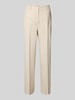 SEDUCTIVE Broek van linnenmix met persplooien, model 'DOMINICA' Zand