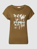 s.Oliver RED LABEL T-shirt met statementstitching, model 'Slub Weschel' Kaki