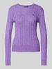 Polo Ralph Lauren Strickpullover mit Logo-Stitching Modell 'JULIANNA' Violett