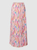 B.Young Maxirok van pure viscose met all-over motief, model 'Joella' Roze