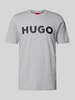 HUGO T-shirt met labelprint, model 'DULIVIO' Lichtgrijs