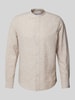 Only & Sons Slim fit linnen overhemd met opstaande kraag, model 'CAIDEN' Beige