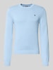 REVIEW Strickpullover mit gerippten Abschlüssen Eisblau