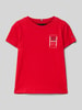 Tommy Hilfiger Kids T-Shirt mit Label-Print Rot